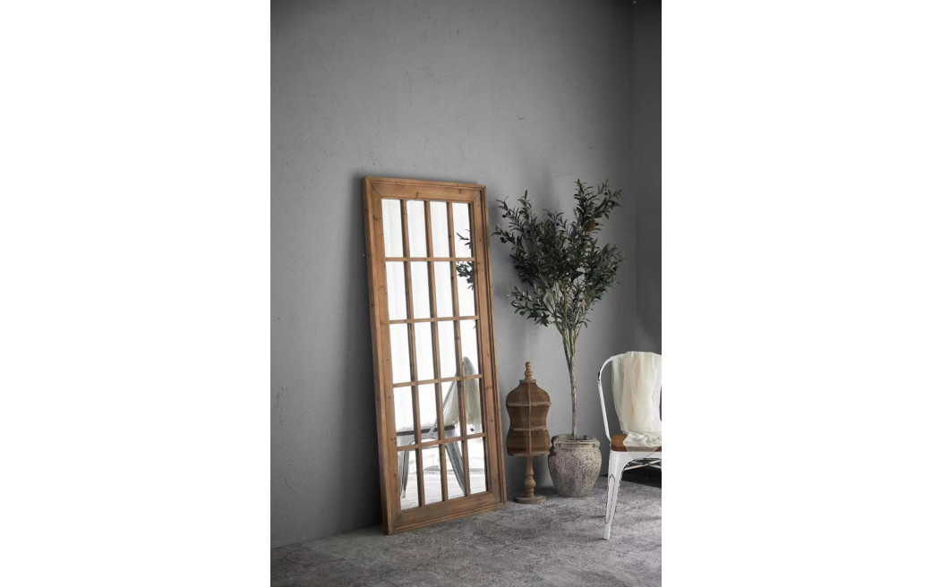 Grand Miroir Bois Marron 80x5x176cm