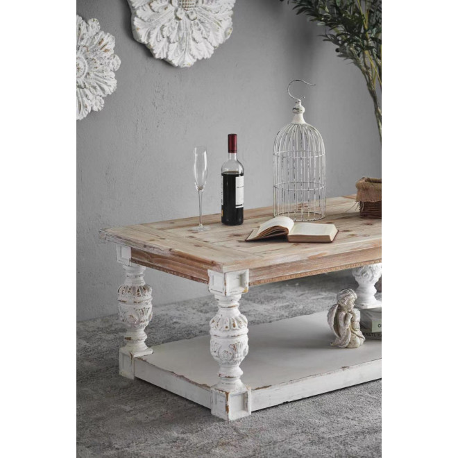 Table Basse Bois Blanc 120x70x50cm