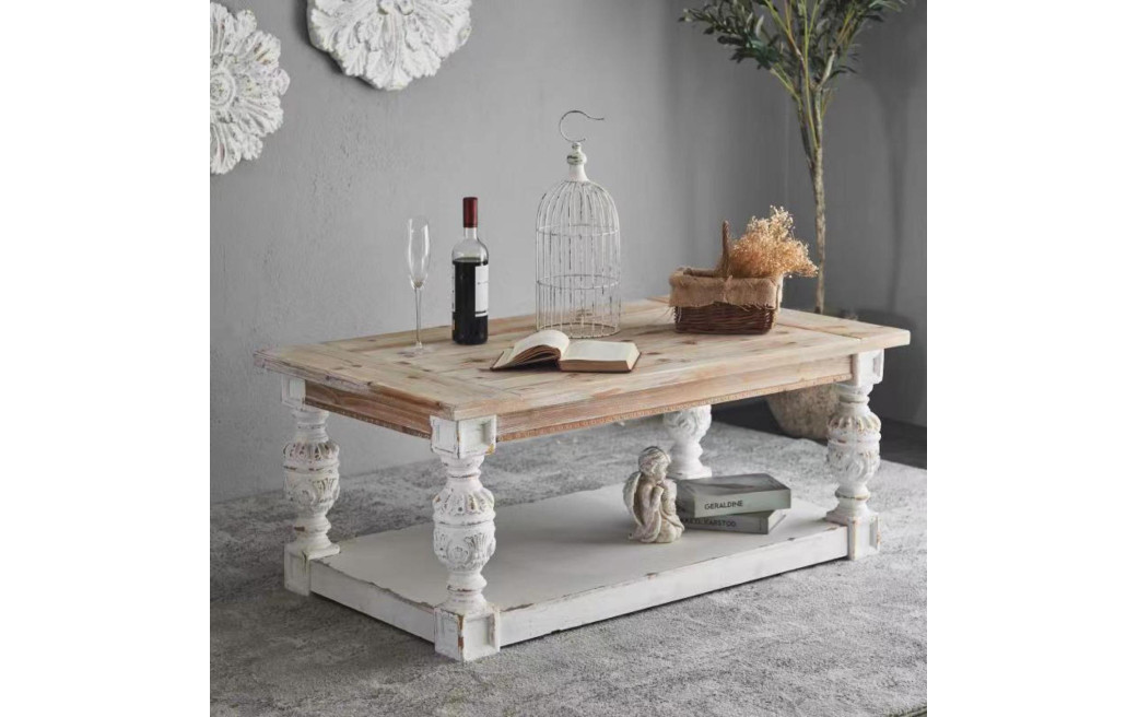 Table Basse Bois Blanc 120x70x50cm