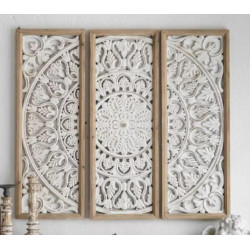 Triptyque Bois Blanc 102x3x94cm