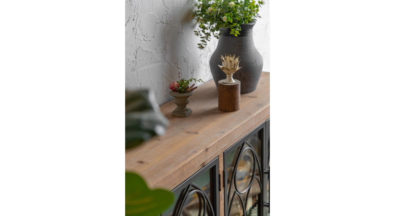Anrichte Holz, Metall Braun 150x35x85cm