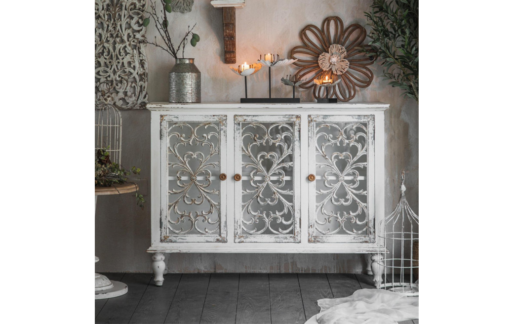 Buffet Bois Blanc 121x40x91cm
