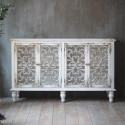 Credenza a 4 cassetti in legno bianco 152x40x91.5cm