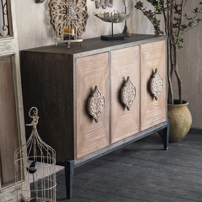 Sideboard Holz Braun 133.5x40x87.5cm