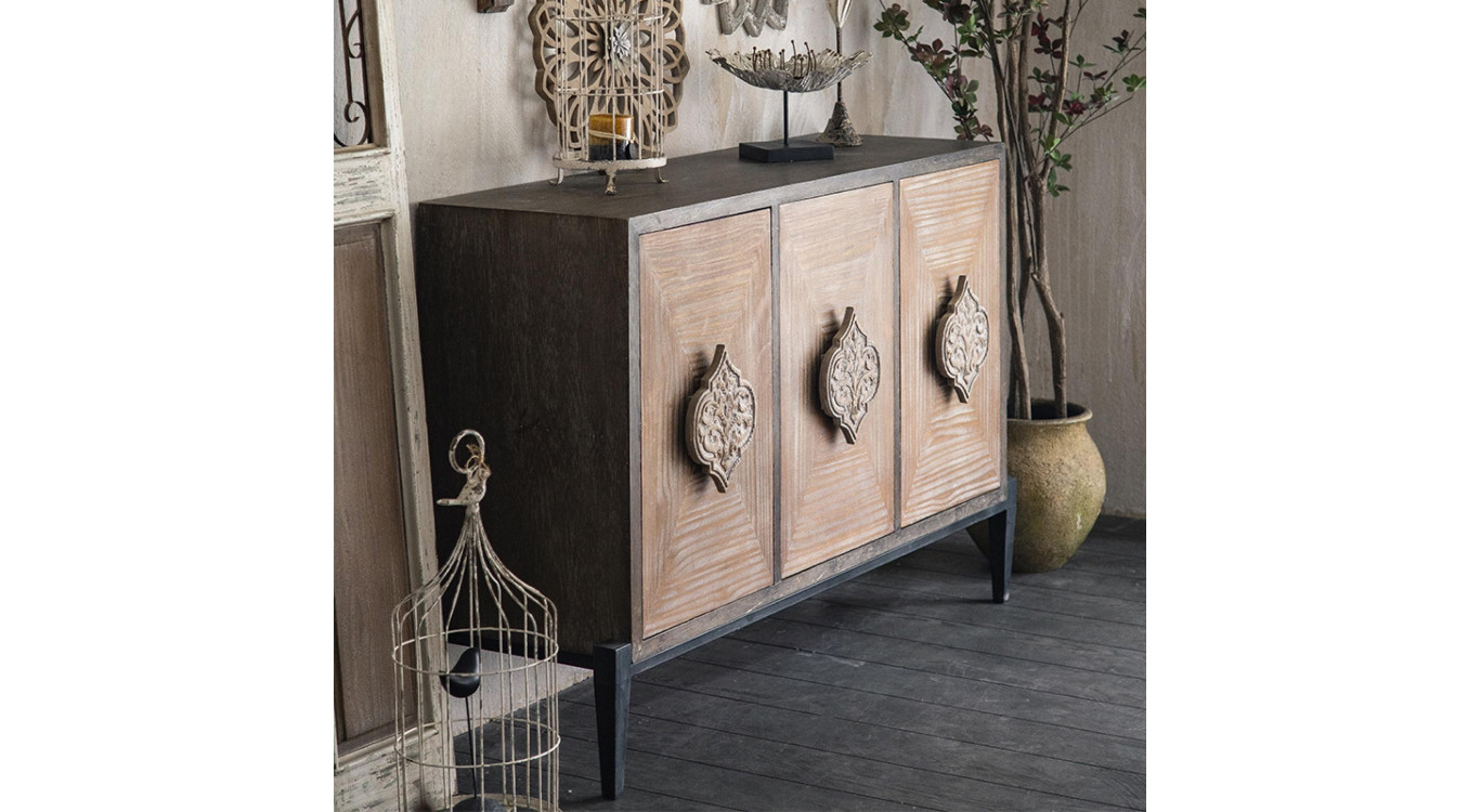 Sideboard Holz Braun 133.5x40x87.5cm
