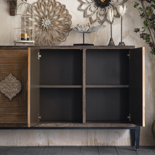 Sideboard Holz Braun 133.5x40x87.5cm
