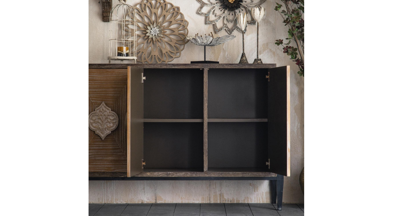 Sideboard Holz Braun 133.5x40x87.5cm