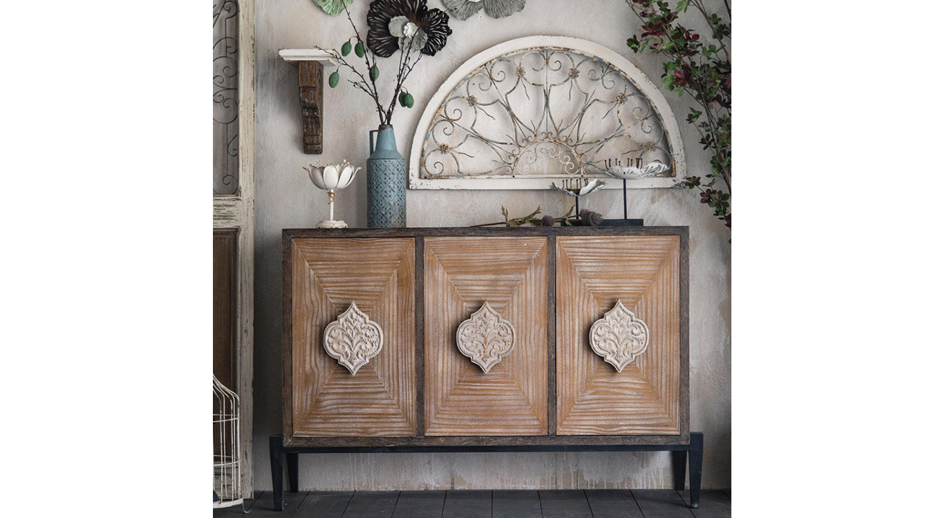 Sideboard Holz Braun 133.5x40x87.5cm