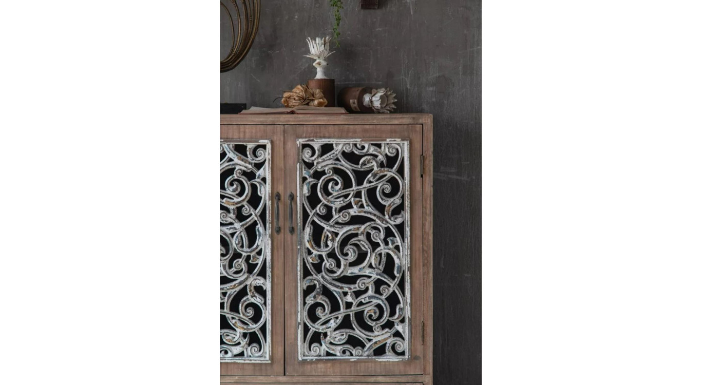 Buffet 1 Tiroir Bois Marron 83x38x102cm