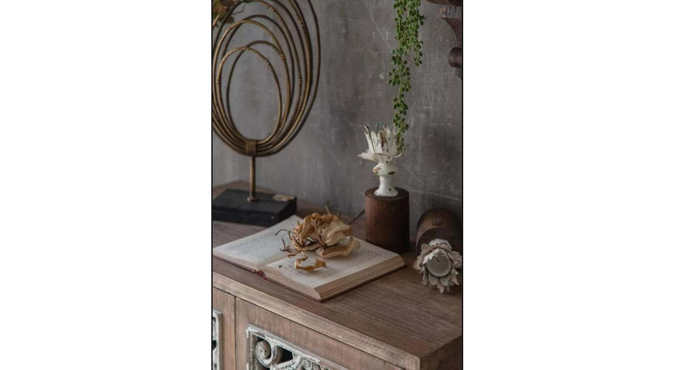 Buffet 1 Tiroir Bois Marron 83x38x102cm