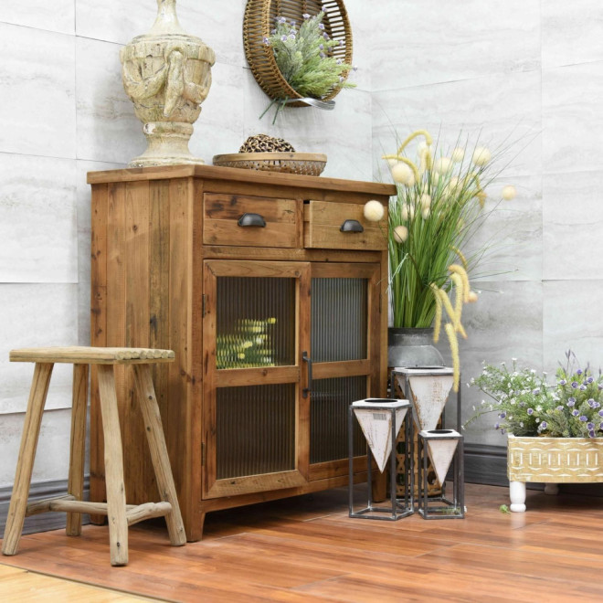 Anrichte mit 2 Schubladen Holz Braun 78x36x85cm