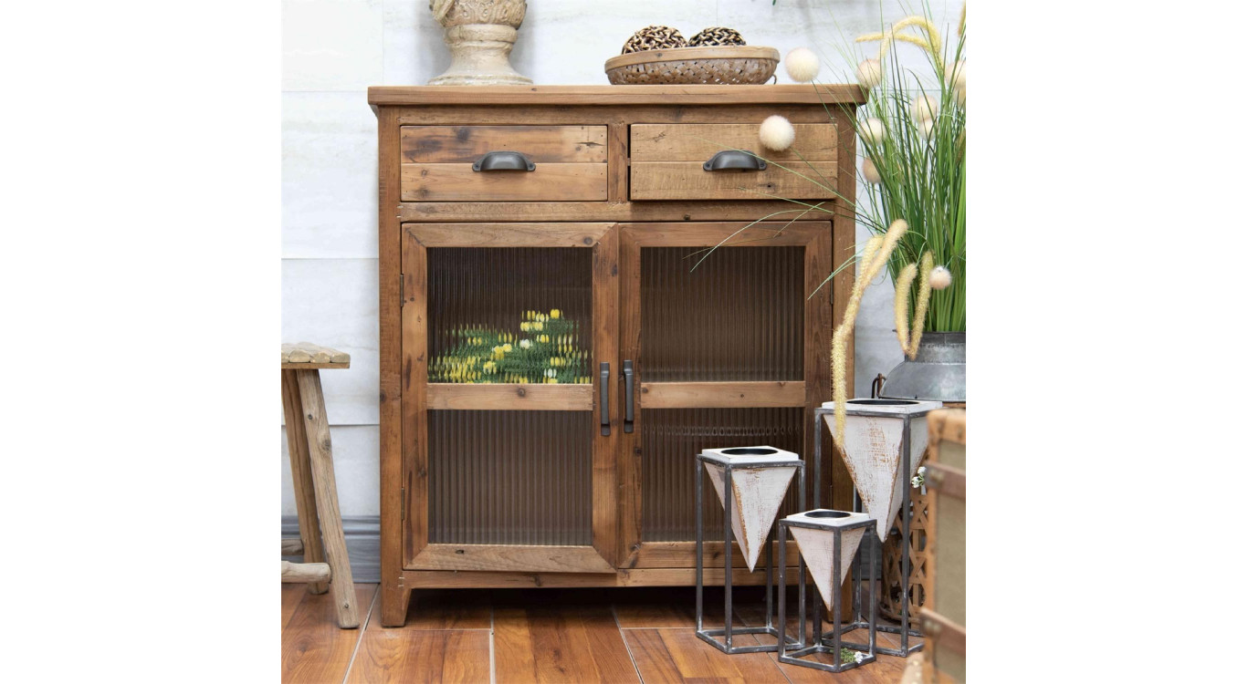 Anrichte mit 2 Schubladen Holz Braun 78x36x85cm