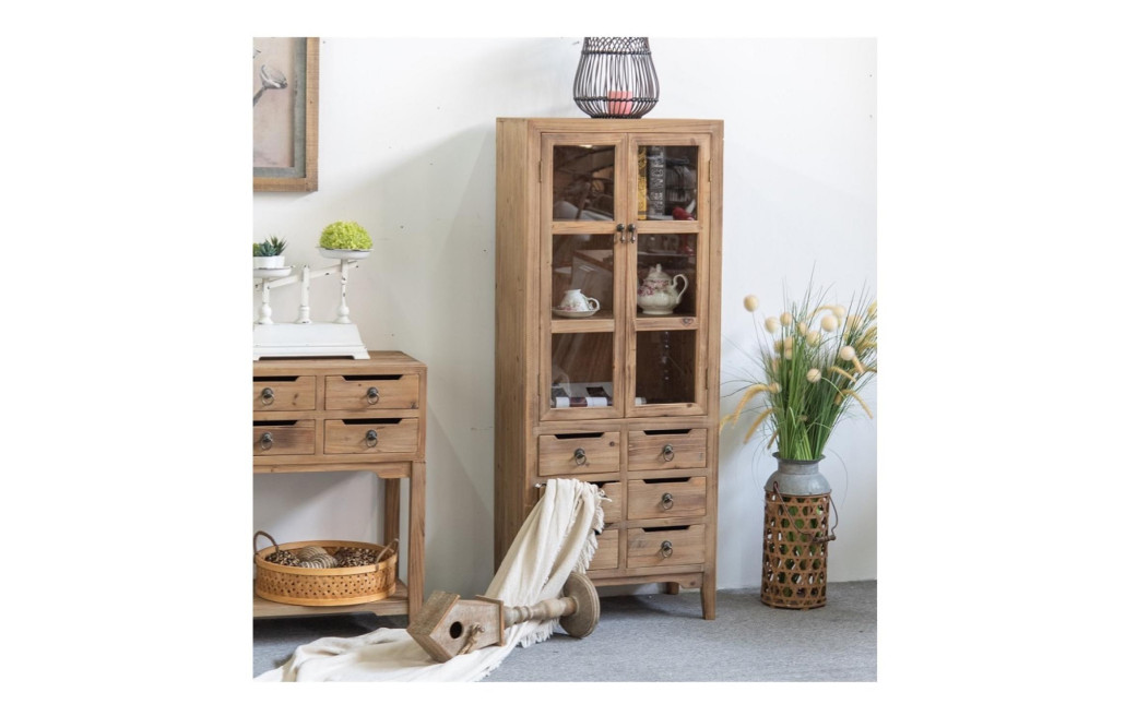 Anrichte mit 6 Schubladen Holz Braun 60x36x150.5cm