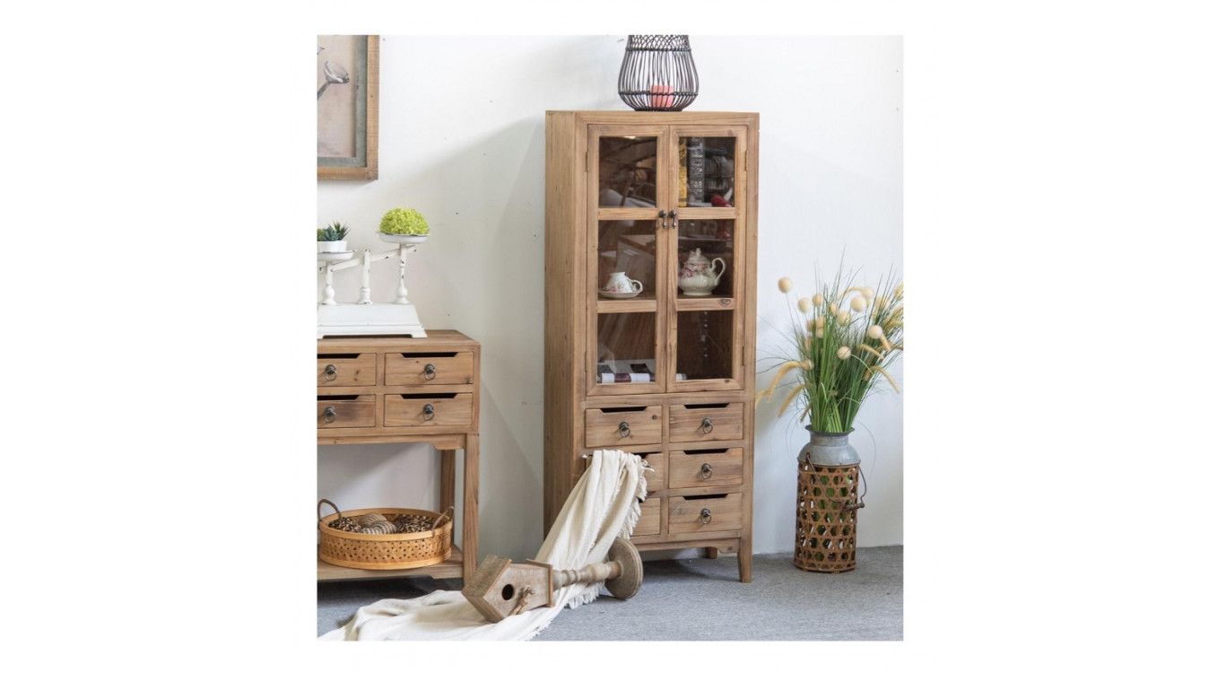 Anrichte mit 6 Schubladen Holz Braun 60x36x150.5cm