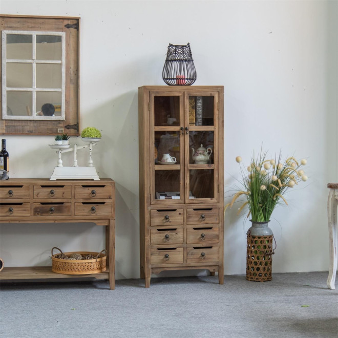 Anrichte mit 6 Schubladen Holz Braun 60x36x150.5cm
