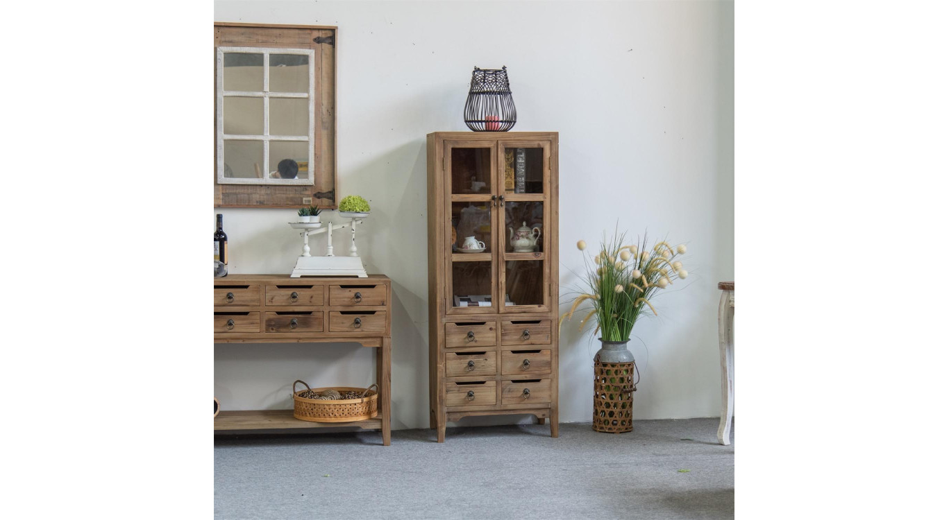 Anrichte mit 6 Schubladen Holz Braun 60x36x150.5cm