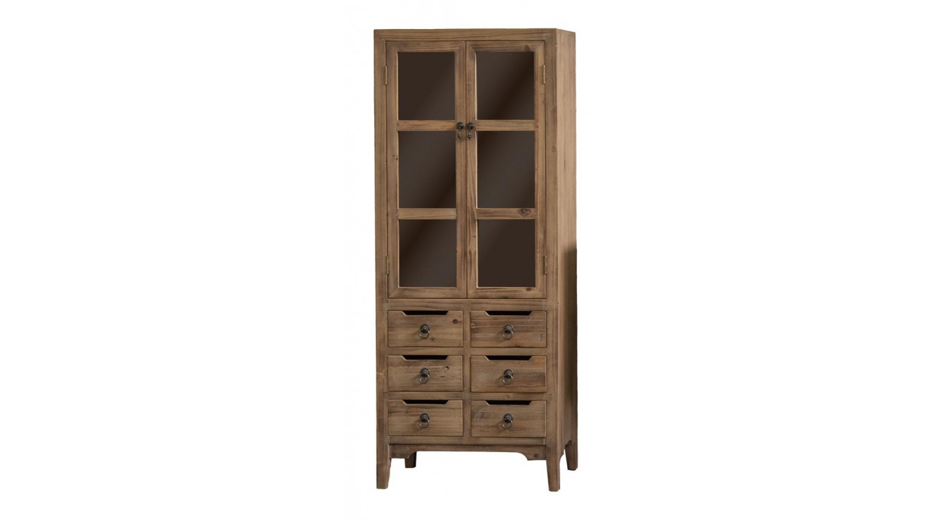 Anrichte mit 6 Schubladen Holz Braun 60x36x150.5cm