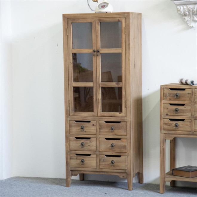 Anrichte mit 6 Schubladen Holz Braun 60x36x150.5cm