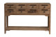 Console a 8 cassetti in legno marrone 120x38x80.5cm