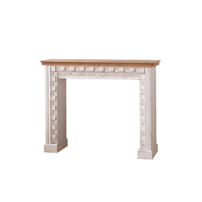Kaminmantel Holz Weiß 126x32x100.3cm