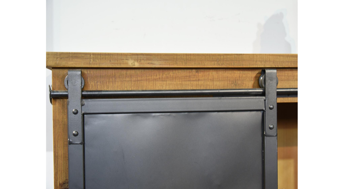 Geschirrschrank mit 2 Schubladen Holz, Metall Braun 90x36x165cm