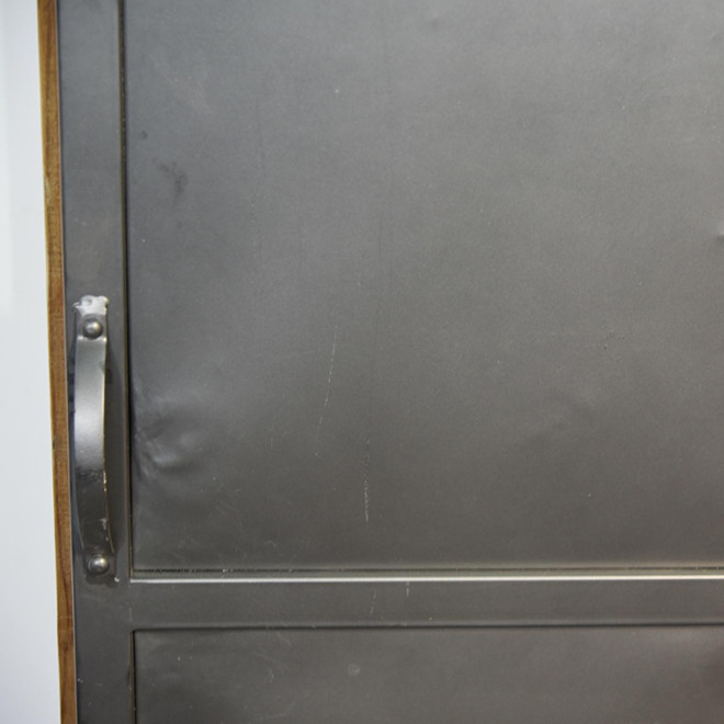Geschirrschrank mit 2 Schubladen Holz, Metall Braun 90x36x165cm