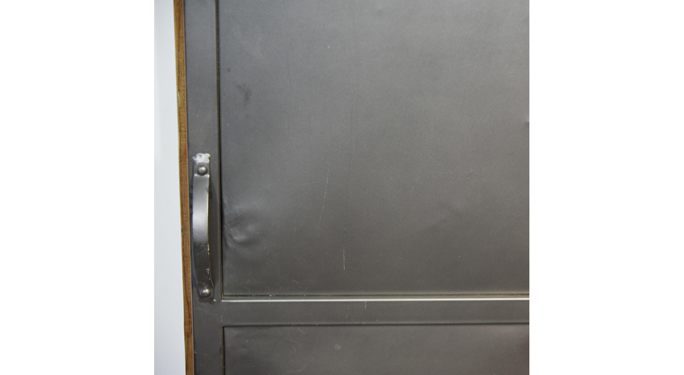 Geschirrschrank mit 2 Schubladen Holz, Metall Braun 90x36x165cm