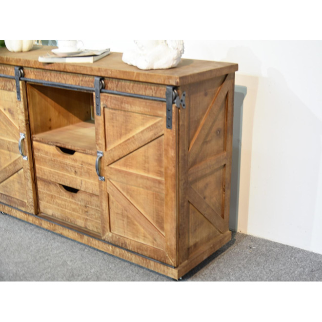 Anrichte mit 2 Schubladen Holz Braun 120x40x80cm