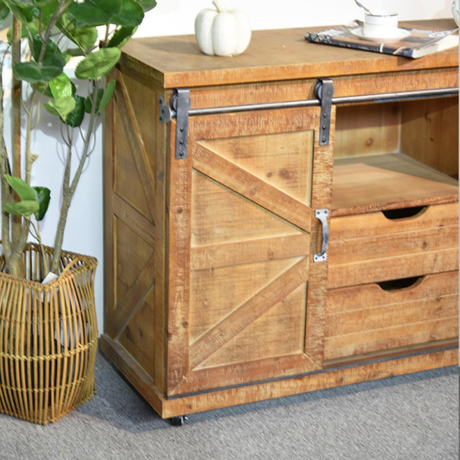 Anrichte mit 2 Schubladen Holz Braun 120x40x80cm