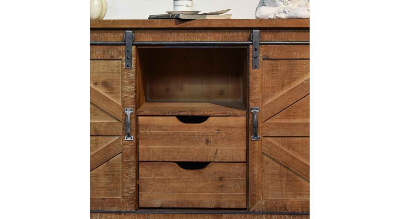 Anrichte mit 2 Schubladen Holz Braun 120x40x80cm