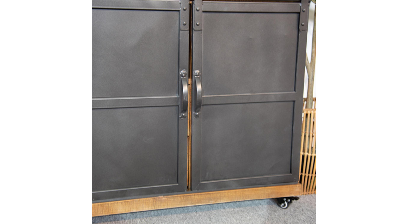 Anrichte mit 2 Schubladen Holz, Metall Braun 120x40x80cm
