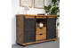 Buffet 2 Tiroirs Bois, Métal Marron 120x40x80cm