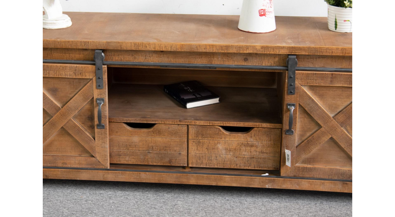 TV-Möbel mit 2 Schubladen Holz Braun 140x40x60cm