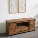 Mueble TV 2 Cajones Madera Marrón 140x40x60cm