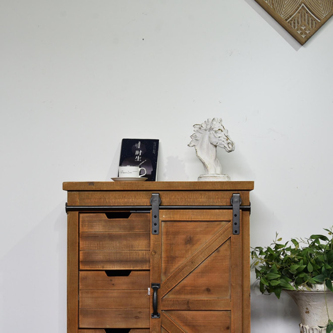Buffet 5 Tiroirs Bois Marron 79x42x85.5cm