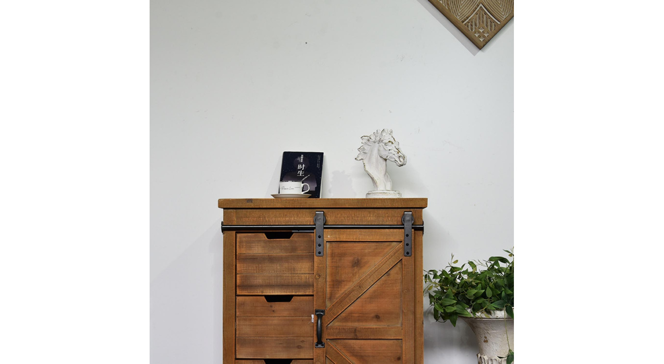Buffet 5 Tiroirs Bois Marron 79x42x85.5cm