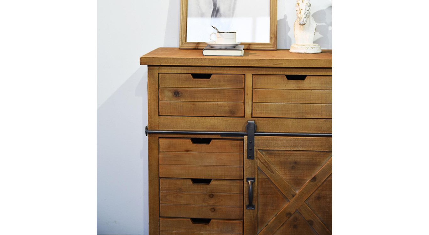 Buffet 5 Tiroirs Bois Marron 79x42x85.5cm