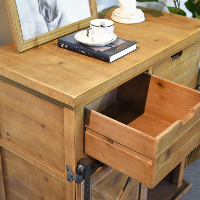 Buffet 5 Tiroirs Bois Marron 79x42x85.5cm