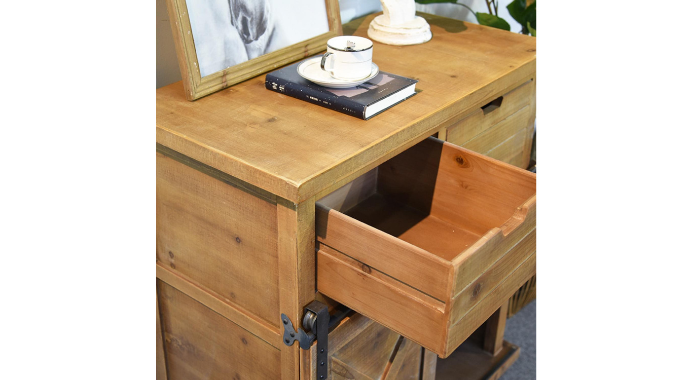 Buffet 5 Tiroirs Bois Marron 79x42x85.5cm