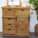 Aparador 5 Cajones Madera Marrón 79x42x85.5cm