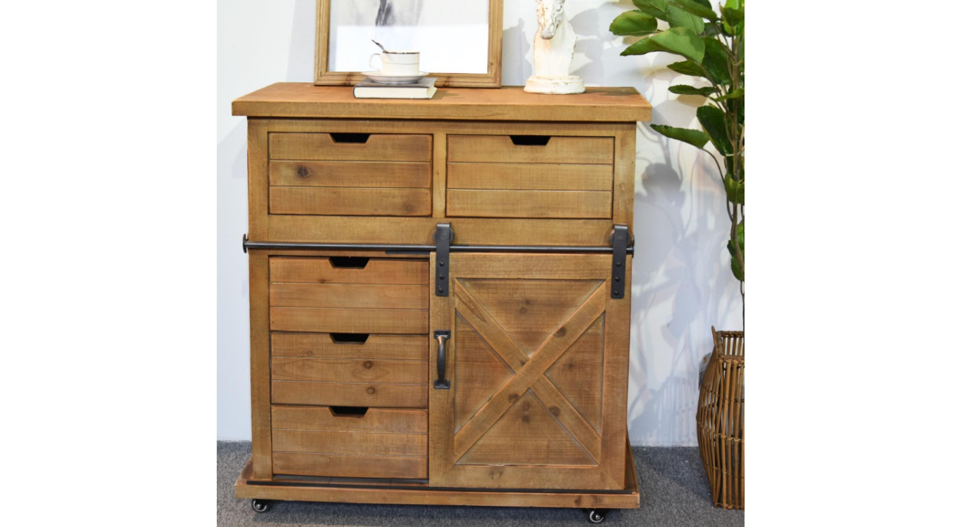 Anrichte mit 5 Schubladen Holz Braun 79x42x85.5cm