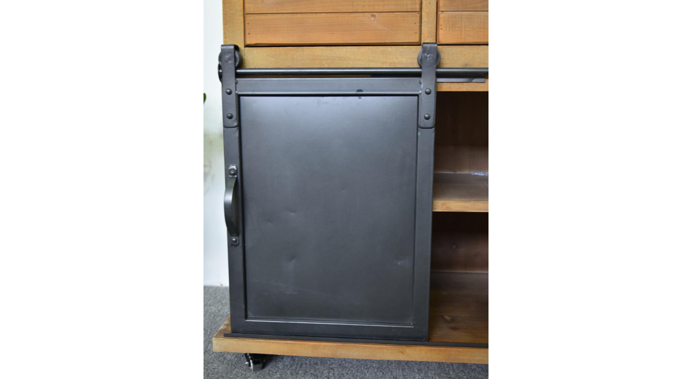 Buffet 5 Tiroirs Bois, Métal Marron 79x42x85.5cm