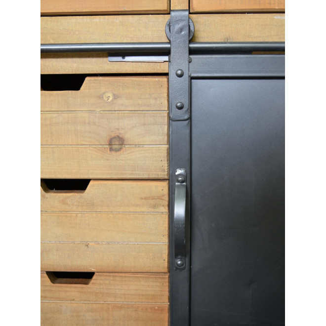 Buffet 5 Tiroirs Bois, Métal Marron 79x42x85.5cm