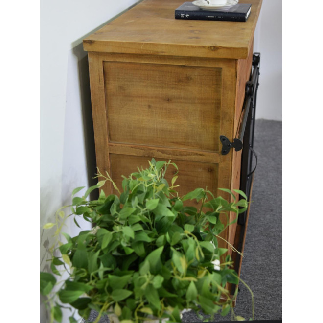 Buffet 5 Tiroirs Bois, Métal Marron 79x42x85.5cm