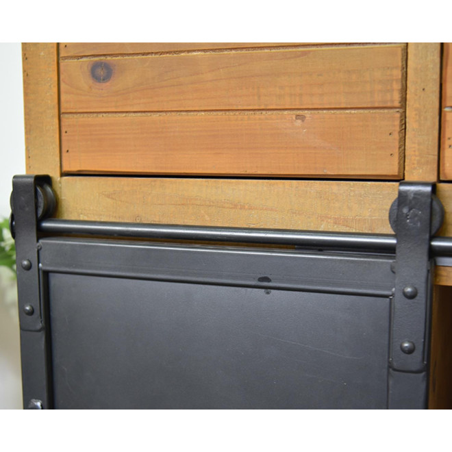 Buffet 5 Tiroirs Bois, Métal Marron 79x42x85.5cm