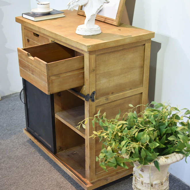 Buffet 5 Tiroirs Bois, Métal Marron 79x42x85.5cm
