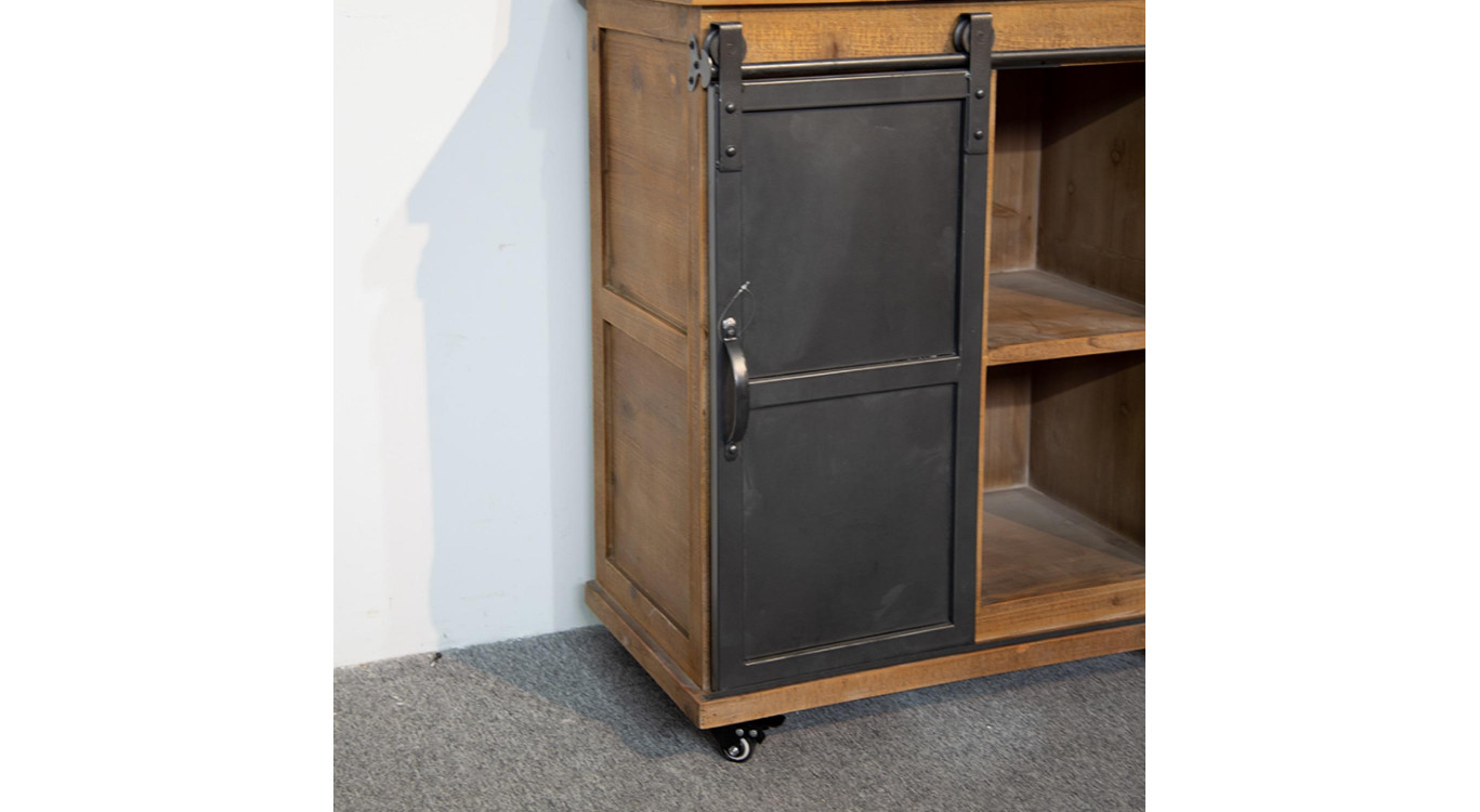 Anrichte mit 3 Schubladen Holz, Metall Braun 68x38x84cm
