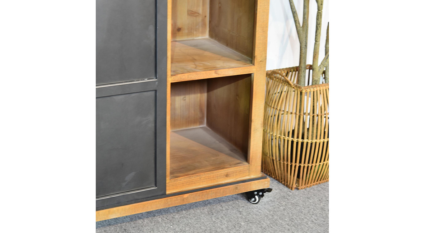 Anrichte mit 3 Schubladen Holz, Metall Braun 68x38x84cm