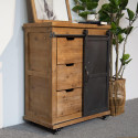 Anrichte mit 3 Schubladen Holz, Metall Braun 68x38x84cm