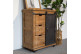 Buffet 3 Tiroirs Bois, Métal Marron 68x38x84cm